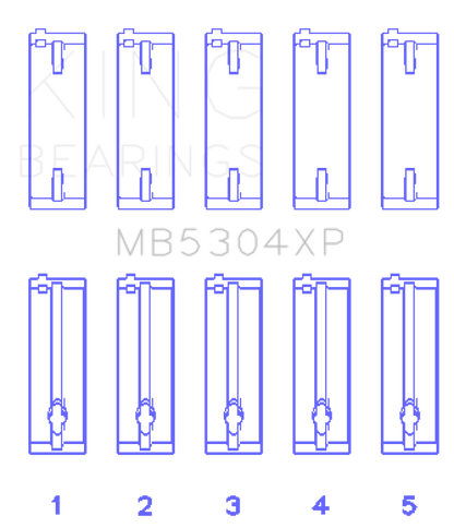 King Mazda B6/B6-T/ZM/B3/B5 (Size +0.25) Main Bearing Set