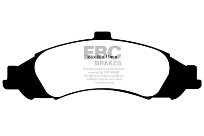 EBC 03-04 Pontiac GTO 5.7 (Solid Rear Rotors) Yellowstuff Front Brake Pads