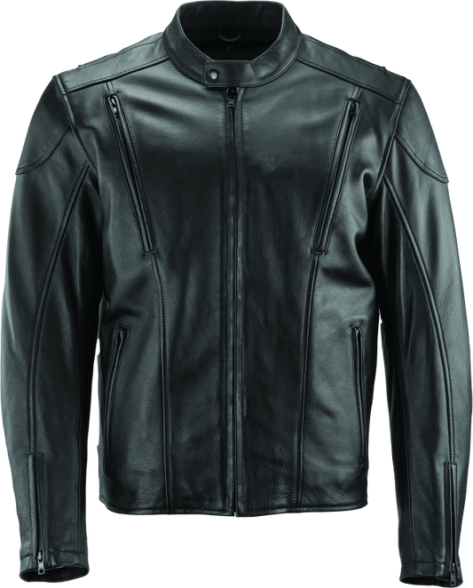 River Road Race Leather Jacket Black - Large