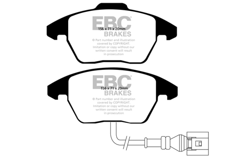 EBC 06-13 Audi A3 2.0 Turbo (Girling rear caliper) Yellowstuff Front Brake Pads