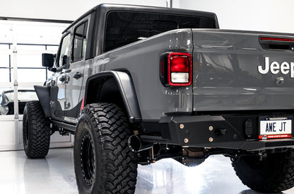 AWE Tuning 20-21 Jeep Gladiator JT 3.6L Tread Edition Cat-Back Single Side Exhaust - Diamond Blk Ti