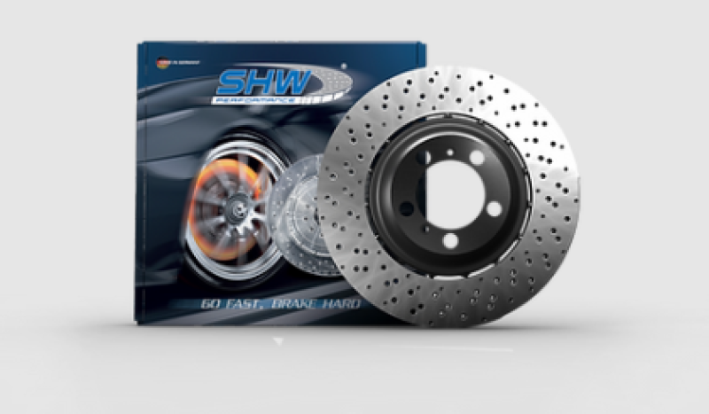 SHW 21-22 Audi RS6 4.0L V8 Front Drilled-Dimpled Lightweight Brake Rotor (4K0615301S)