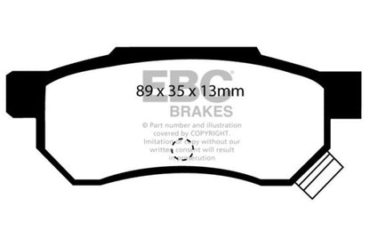 EBC 92-94 Acura Integra 1.7 Vtec Yellowstuff Rear Brake Pads