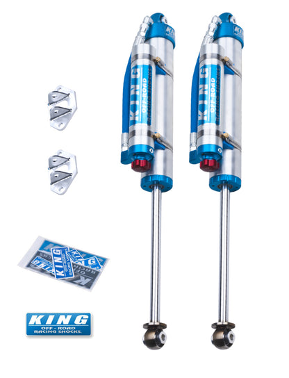 King Shocks 07-18 Jeep Wrangler JK Rear 2.5 Dia Piggy Hose Res Shocks 3-5in Lift w/Adjuster (Pair)