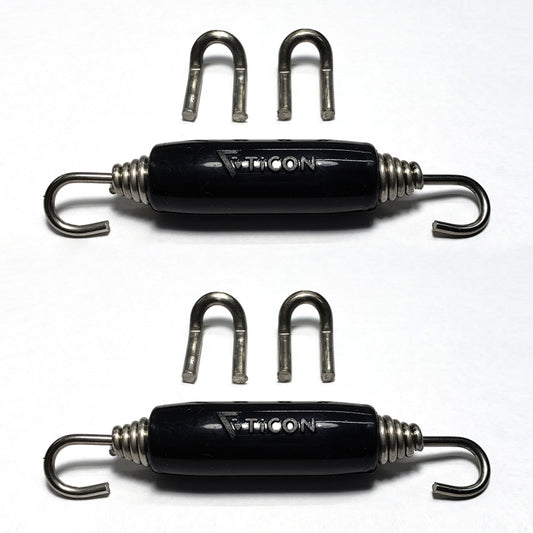 Stainless Bros Spring Tab Kit - 5 Pack SS304 (5 Springs 10 Hooks and 5 Black Silicone Sleeves)