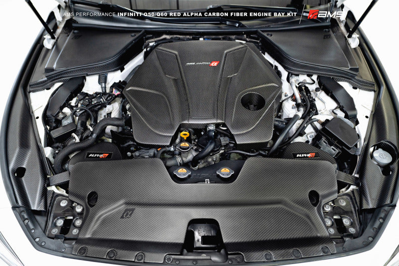 AMS Performance Infiniti 17+ Q60 / 16+ Q50 3.0TT Alpha Matte Carbon Engine Cover