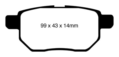 EBC 09-10 Pontiac Vibe 1.8 Redstuff Rear Brake Pads