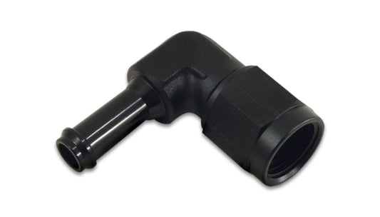 Vibrant -6AN to 3/8in Hose Barb 90 Degree Adapter - Anodized Black