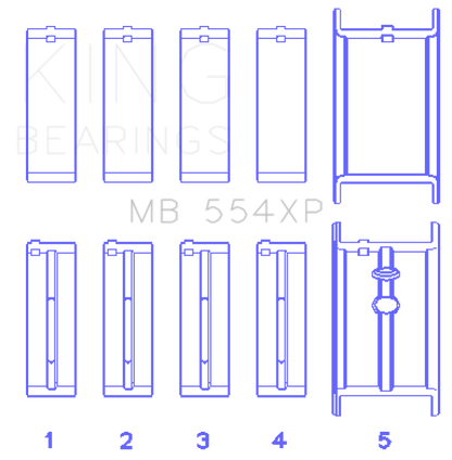 King Chevrolet 265/283/302/327 V8 Main Bearing Set