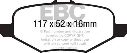 EBC 13+ Ford Explorer 3.5 Twin Turbo 4WD Yellowstuff Rear Brake Pads