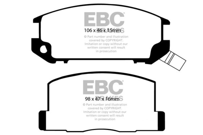 EBC 85-90 Toyota MR2 1.6 Yellowstuff Rear Brake Pads