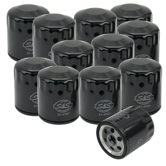 S&S Cycle Sportster/Evolution Models Black Oil Filters - 12 Pack