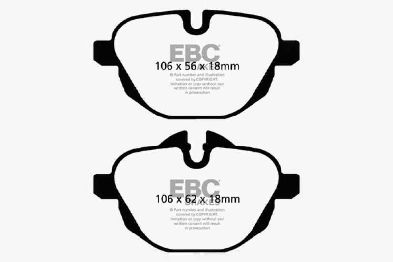 EBC 11+ BMW X3 2.0 Turbo (F25) Redstuff Rear Brake Pads