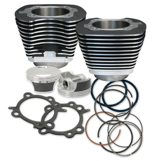 S&S Cycle 07-17 BT 106in Big Bore Cylinder Kit - Wrinkle Black