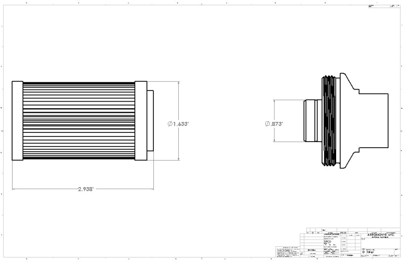 Aeromotive In-Line Filter - (AN -8 Male) 10 Micron Fabric Element Bright Dip Black Finish