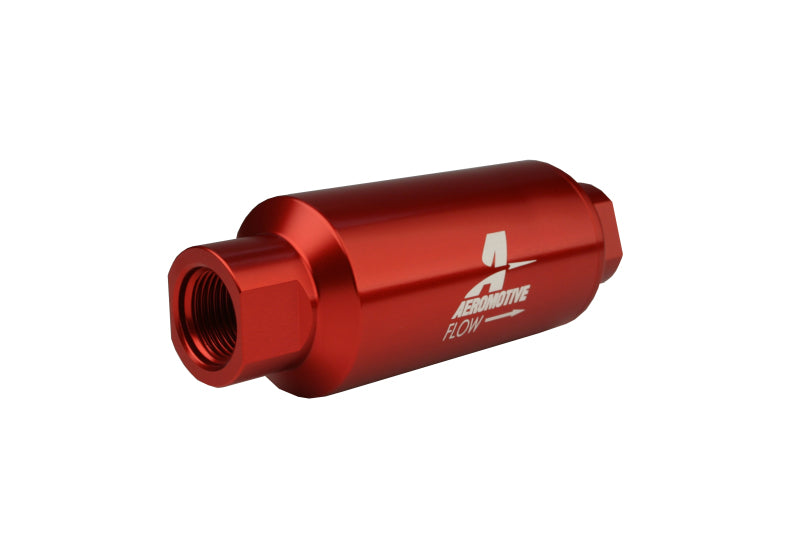 Aeromotive In-Line Filter - AN-10 size - 40 Micron SS Element - Red Anodize Finish