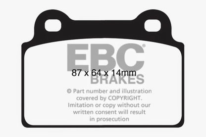 EBC 08-16 Mitsubishi Lancer Evo 10 2.0 Turbo (1 piece rotor) Redstuff Rear Brake Pads