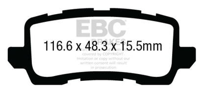 EBC 13+ Acura RLX 3.5 Yellowstuff Rear Brake Pads