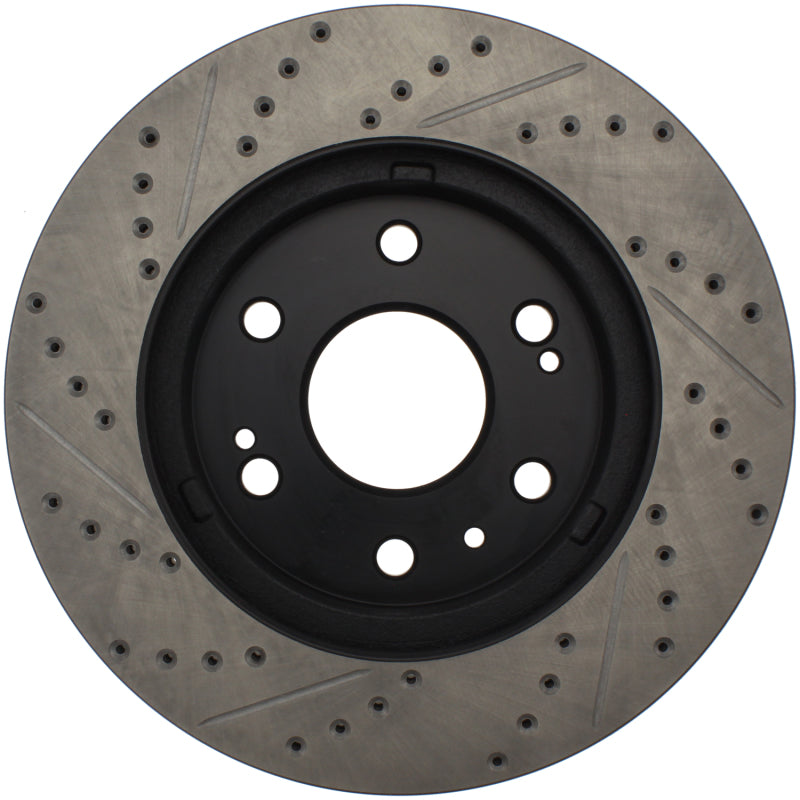 StopTech 05-10 GMC Sierra 1500 (w Rear Drum) / 07-09 GMC Yukon Front Left Slotted & Drilled Rotor