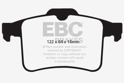 EBC 10-15 Jaguar XF 5.0 Supercharged (470) Redstuff Rear Brake Pads