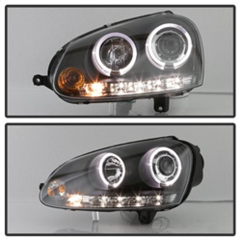 Spyder Volkswagen GTI 06-09/Jetta 06-09 Halogen Model Only - LED Halo DRL Black PRO-YD-VG06-HL-BK