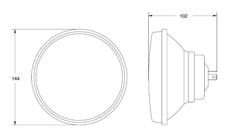 Hella Vision Plus 5-3/4in Round Conversion H4 Headlamp High/Low Beam - Single Lamp