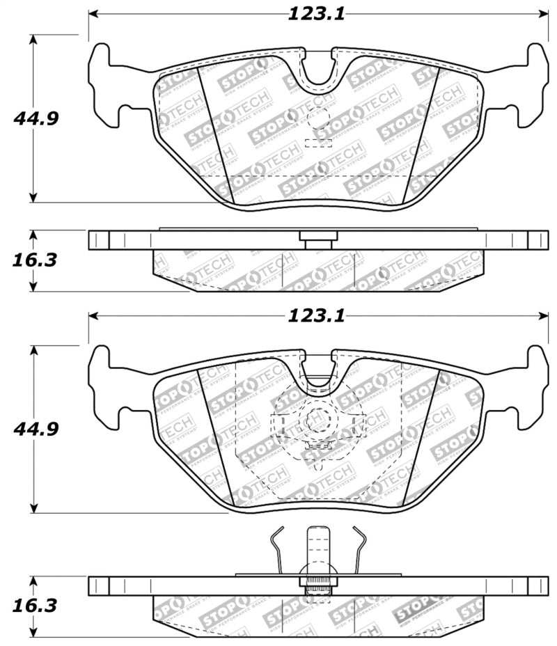 StopTech Performance 87-99 BMW M3 / 89-93 M5 / 98-02 Z3 Rear Street Performance Brake Pads