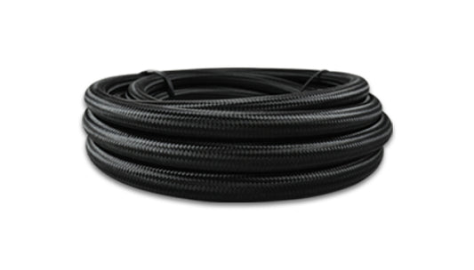 Vibrant Black Nylon Braided Flex Hose w/ PTFE Liner (10 foot roll) -12AN