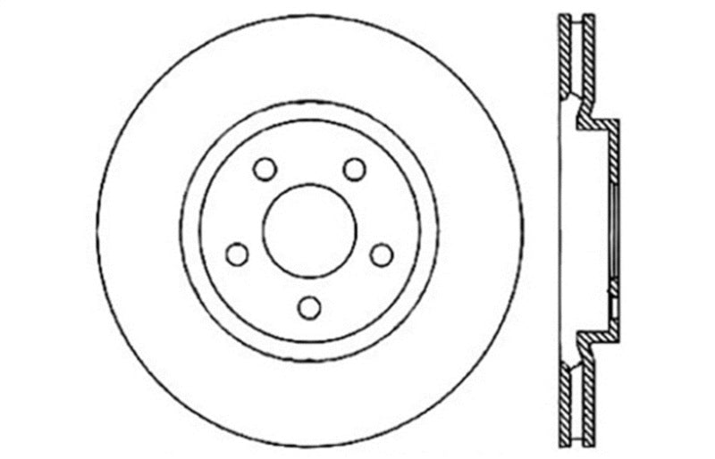 StopTech 05-09 Chrysler 300 (5.7L V8 exc SRT-8) Front Left Slotted & Drilled Rotor