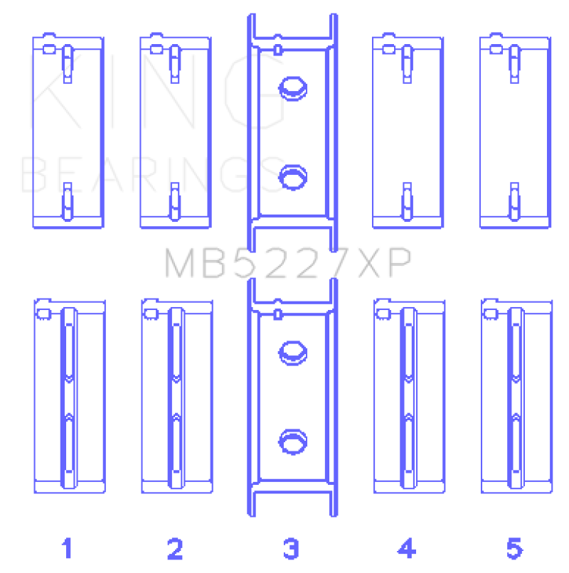 King Mitsubishi 4G63/4G64 6 Bolt 1st Gen DSM (Size 0.25mm) Performance Main Bearing Set