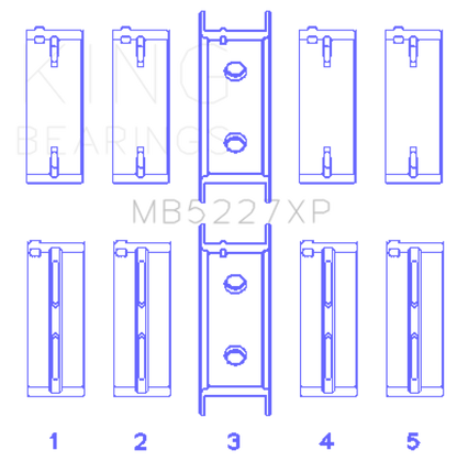 King Mitsubishi 4G63/4G64 6 Bolt 1st Gen DSM (Size 0.25mm) Performance Main Bearing Set