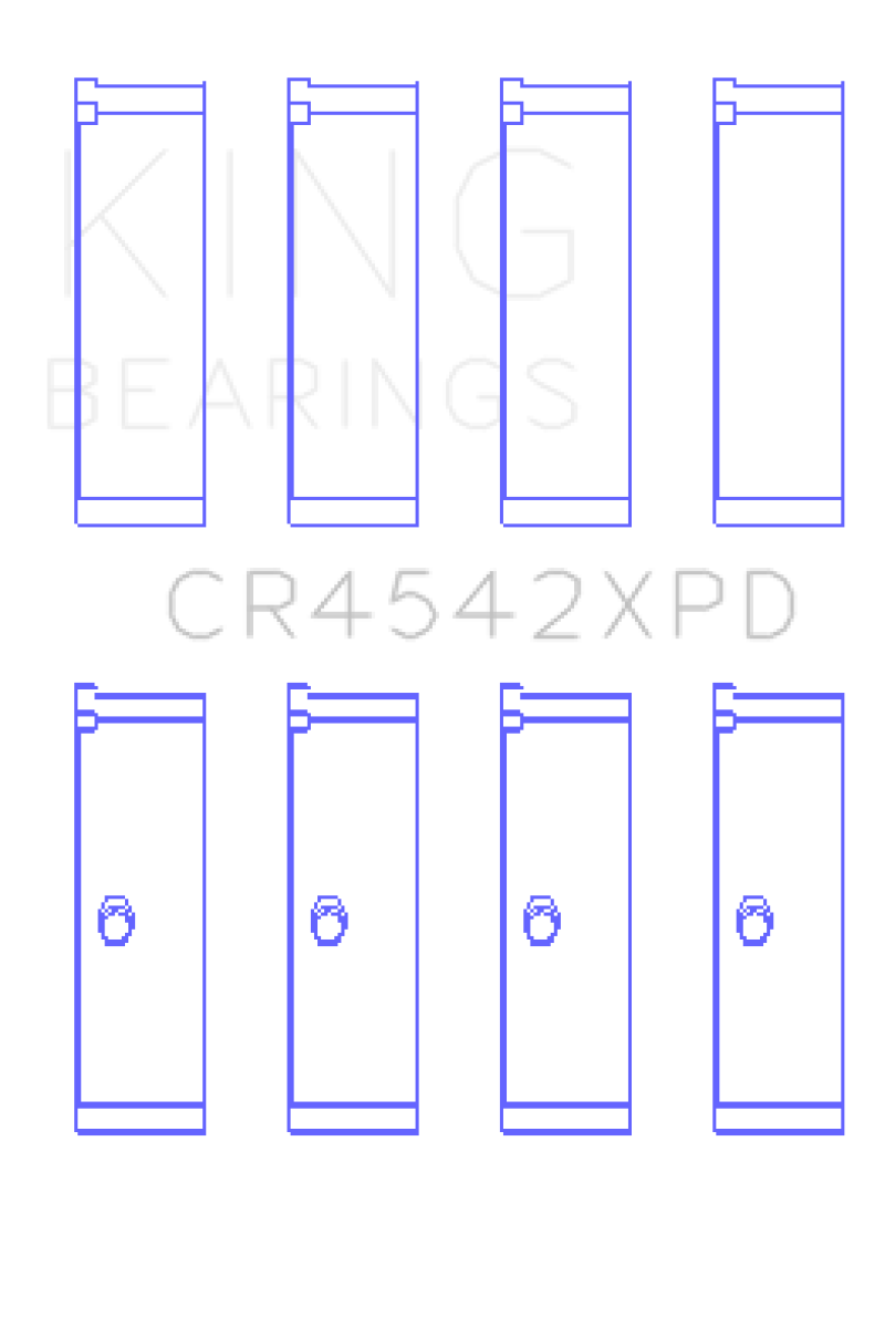 King Honda K-Series 2.0L/2.4L(Size STDX) XP Tri-Metal Performance Connecting Rod Bearing - Set of 4