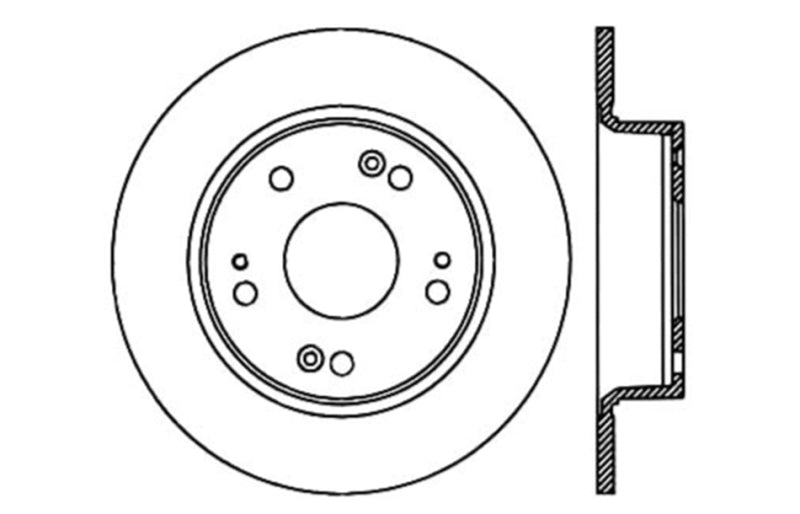 StopTech 09-10 Acura TSX / 08-10 Honda Accord Coupe/05-10 Sedan Right Rear Slotted & Drilled Rotor