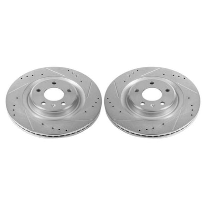 Power Stop 17-19 Audi A4 Rear Evolution Drilled & Slotted Rotors - Pair