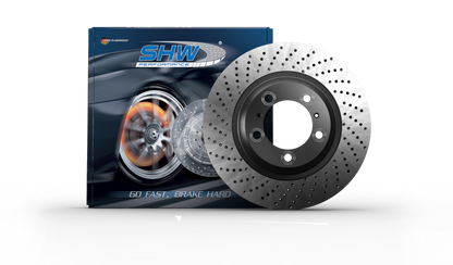 SHW 96-98 Porsche 911 Carrera 3.6LRight Rear Cross-Drilled Monobloc Brake Rotor (99335204600)