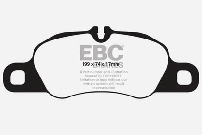 EBC 09-12 Porsche 911 (997) (Cast Iron Rotor only) 3.6 Carrera 2 Yellowstuff Front Brake Pads