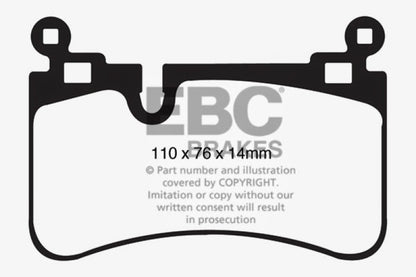 EBC 08-13 Mercedes-Benz C63 AMG (W204) 6.2 Redstuff Rear Brake Pads