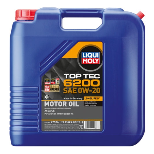 LIQUI MOLY 20L Top Tec 6200 Motor Oil SAE 0W20